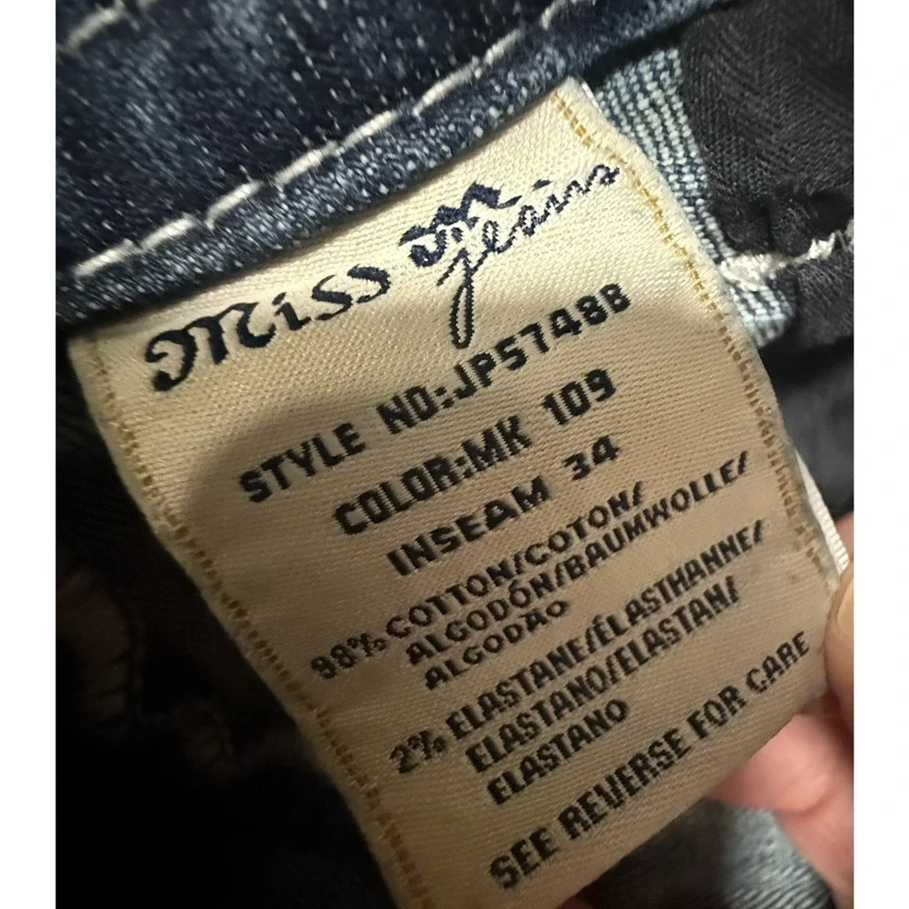 Y2k Miss Me Jeans VTG Low Rise SIZE 29 Fleur De Lis Whiskered Fadeed Bootcut Wmn